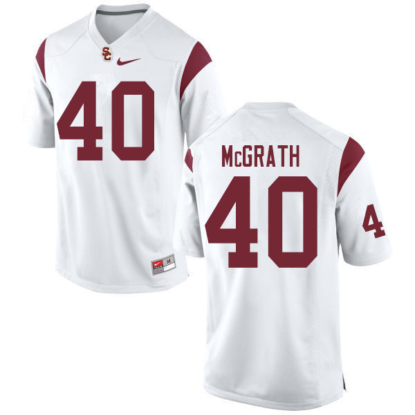 Men #40 Chase McGrath USC Trojans College Football Jerseys Sale-White